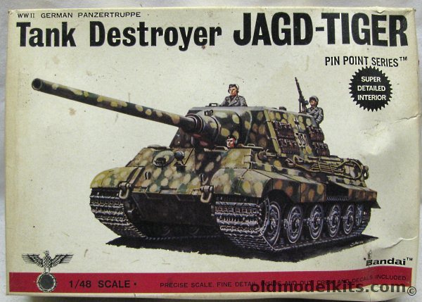 Bandai 1/48 German Tank Destroyer Jagd-Tiger, 8259 plastic model kit